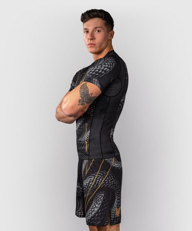 Рашгард Venum Matupa SS - Black/Grey/Gold | Фото 2