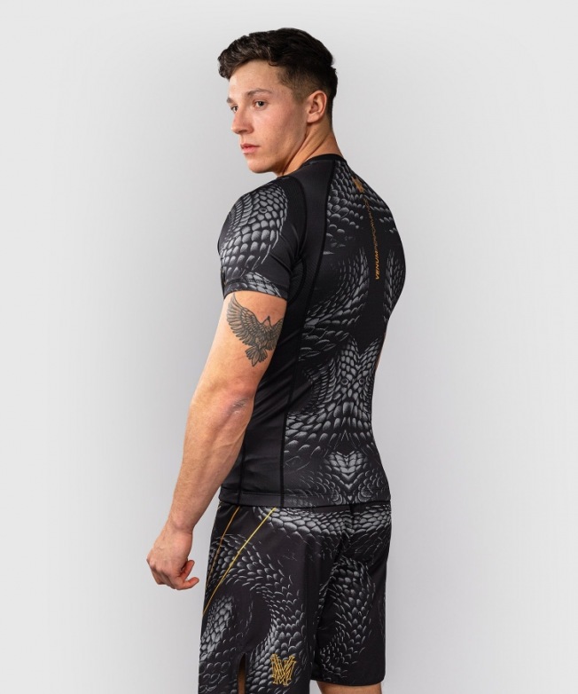 Рашгард Venum Matupa SS - Black/Grey/Gold | Фото 3