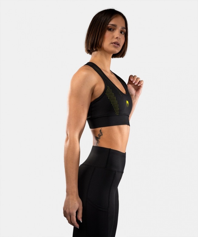 Спортивный топ женский Venum Lazer - Black/Yellow | Фото 2