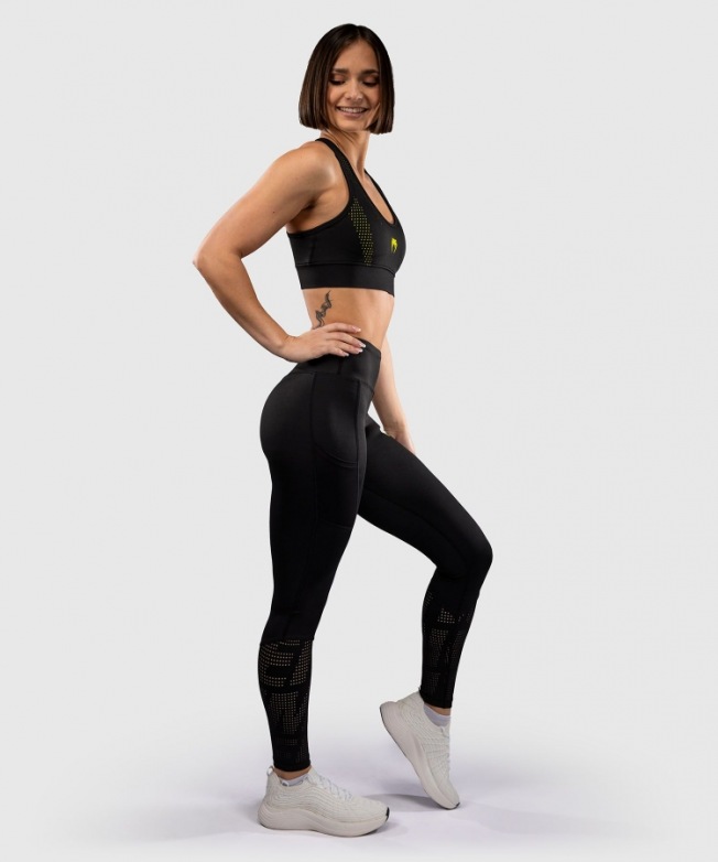 Женские компрессионные штаны Venum Lazer - Black/Yellow | Фото 4