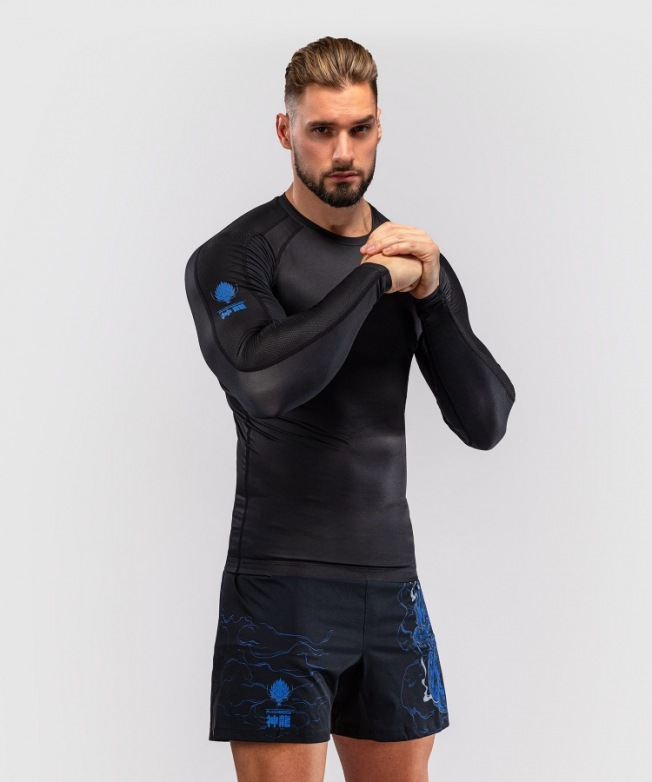 Рашгард Venum Thunder Dragon LS - Black/Royal Blue | Фото 3