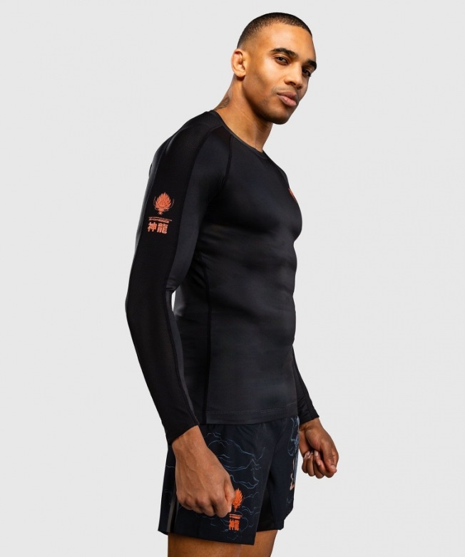Рашгард Venum Thunder Dragon LS - Black/Grey/Copper | Фото 2