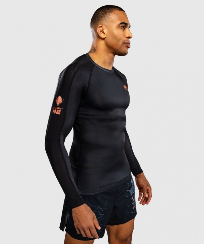 Рашгард Venum Thunder Dragon LS - Black/Grey/Copper | Фото 1