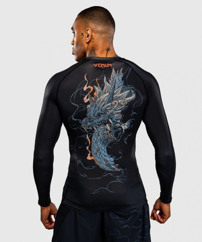 Рашгард Venum Thunder Dragon LS - Black/Grey/Copper | Фото 4