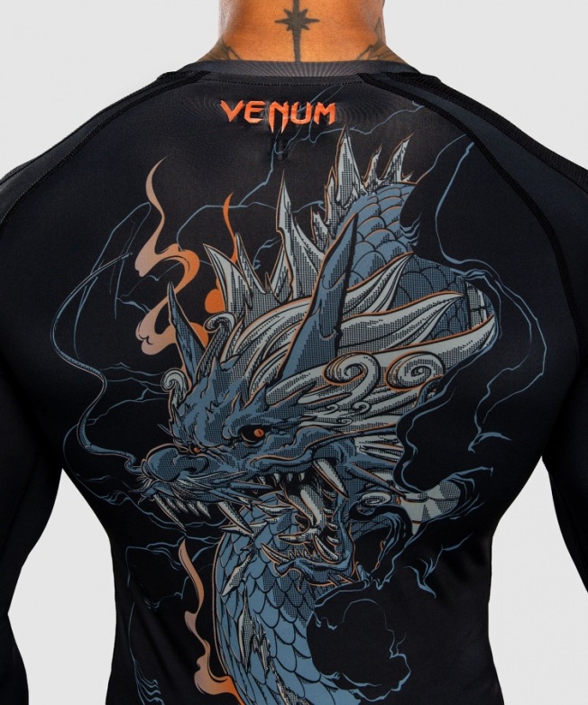 Рашгард Venum Thunder Dragon LS - Black/Grey/Copper | Фото 7