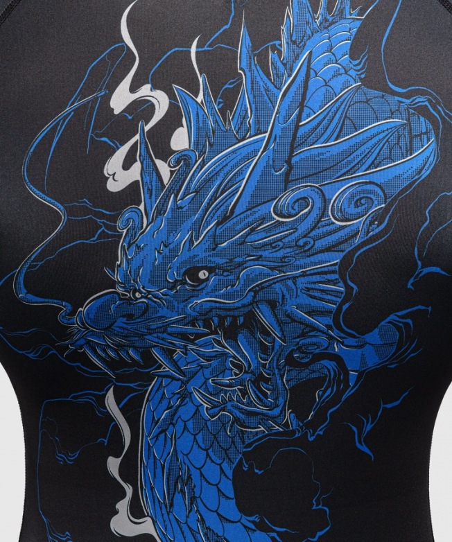 Рашгард Venum Thunder Dragon SS - Black/Royal Blue | Фото 3