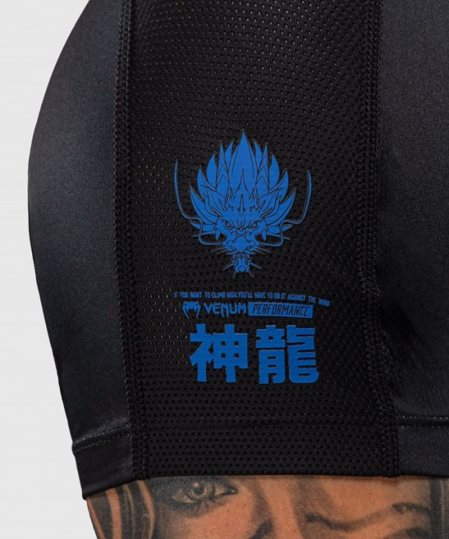 Рашгард Venum Thunder Dragon SS - Black/Royal Blue | Фото 5