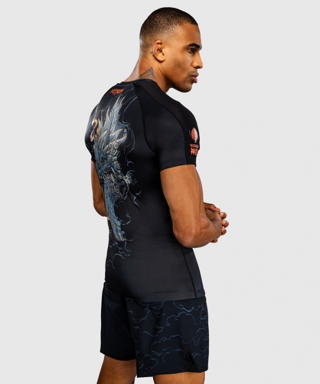 Рашгард Venum Thunder Dragon SS - Black/Grey/Copper | Фото 3