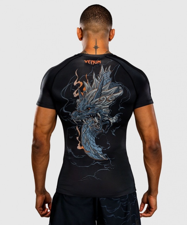 Рашгард Venum Thunder Dragon SS - Black/Grey/Copper | Фото 4