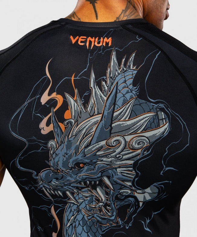 Рашгард Venum Thunder Dragon SS - Black/Grey/Copper | Фото 6