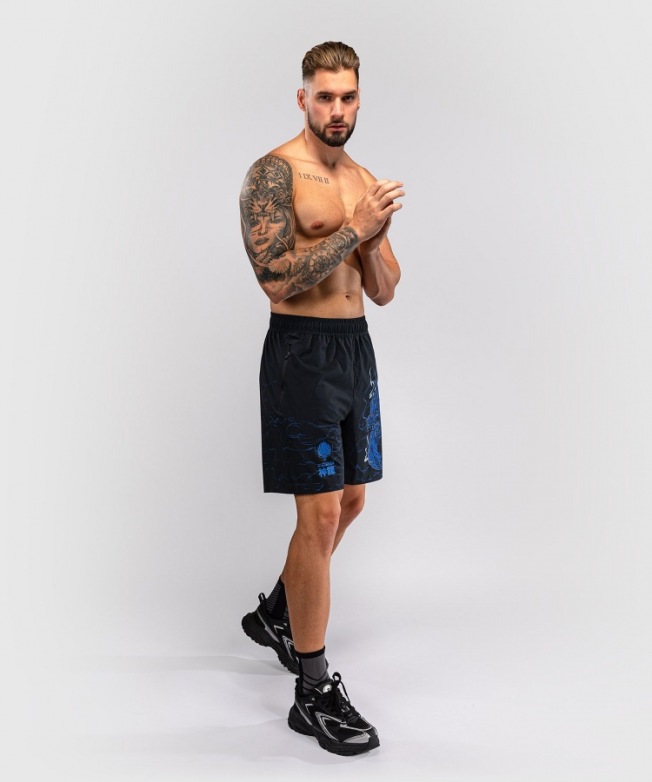 Тренировочные шорты Venum Thunder Dragon - Black/Royal Blue | Фото 4