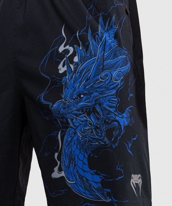 Тренировочные шорты Venum Thunder Dragon - Black/Royal Blue | Фото 5