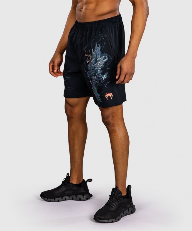 Тренировочные шорты Venum Thunder Dragon - Black/Grey/Copper | Фото 2