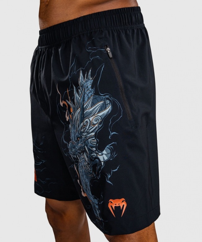 Тренировочные шорты Venum Thunder Dragon - Black/Grey/Copper | Фото 4