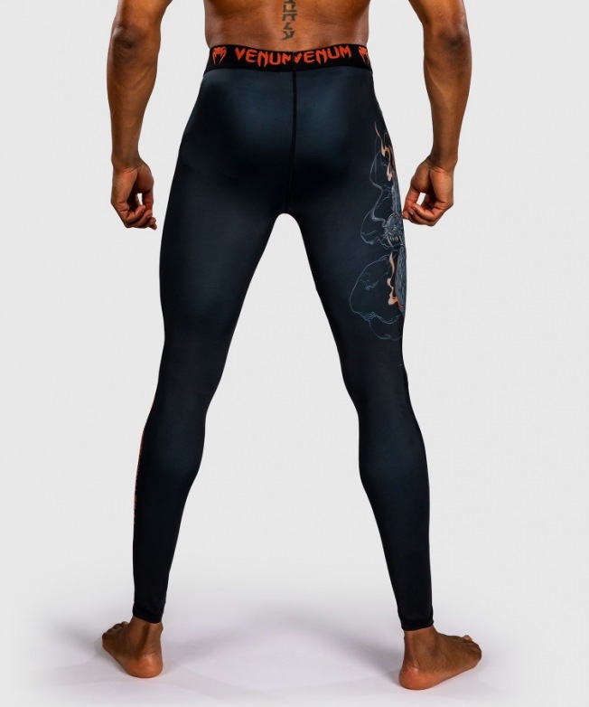 Компрессионные штаны Venum Thunder Dragon - Black/Grey/Copper | Фото 4