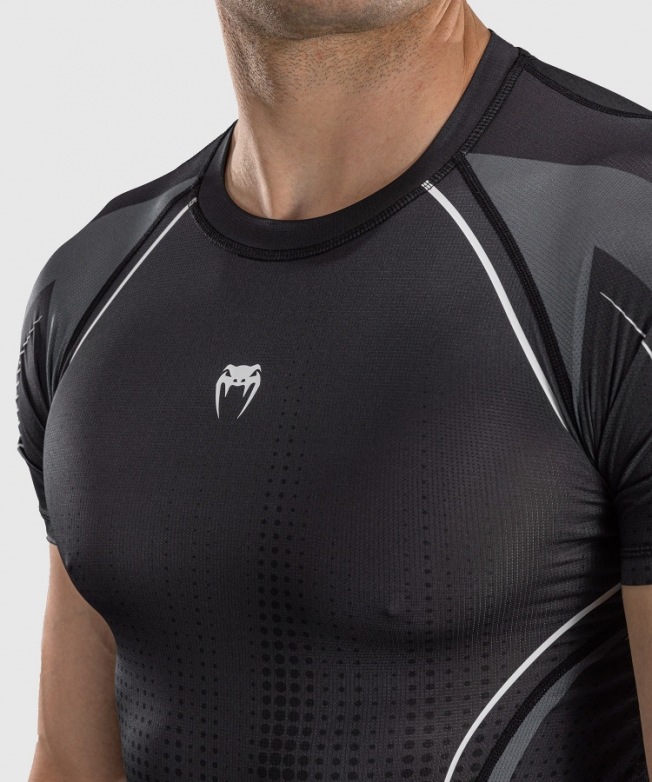Рашгард Venum Stealth SS - Black/White | Фото 4