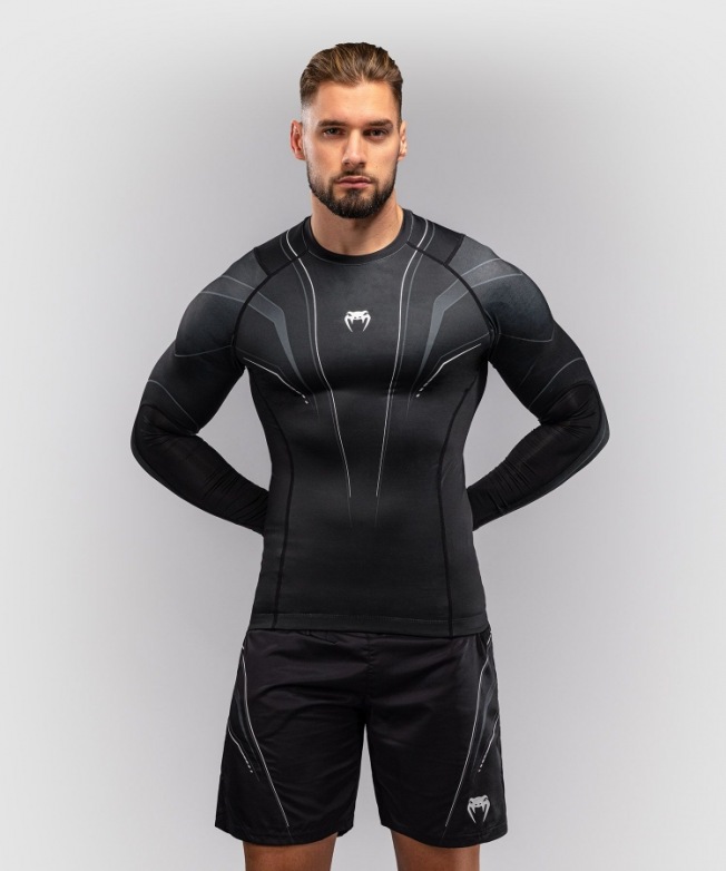Рашгард Venum Streamline LS - Black/White | Фото 3
