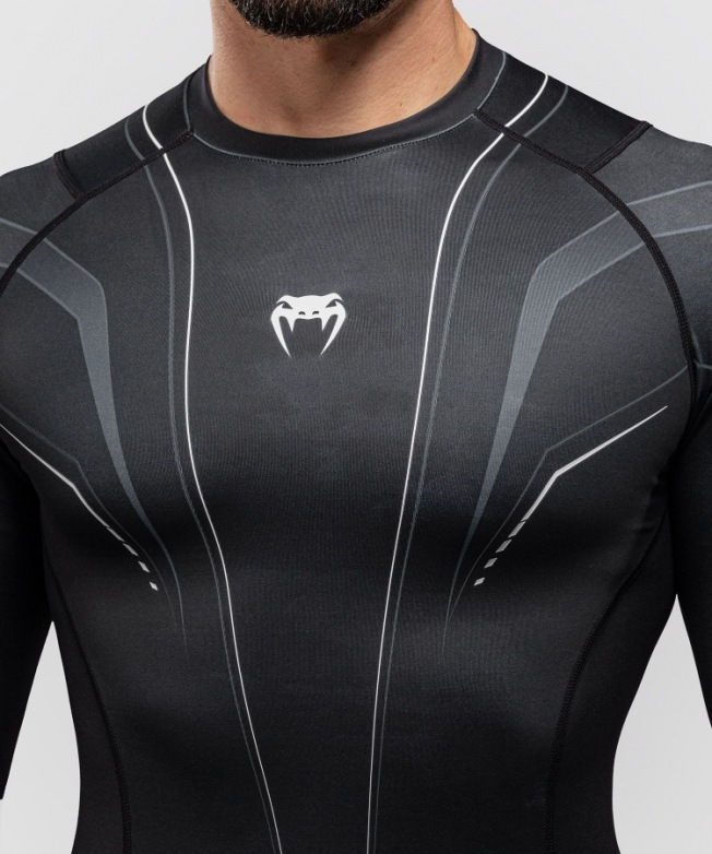 Рашгард Venum Streamline LS - Black/White | Фото 5