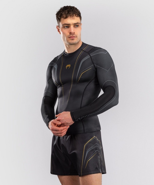 Рашгард Venum Streamline LS - Black/Gold | Фото 4