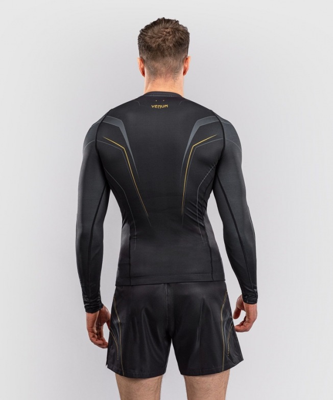 Рашгард Venum Streamline LS - Black/Gold | Фото 3