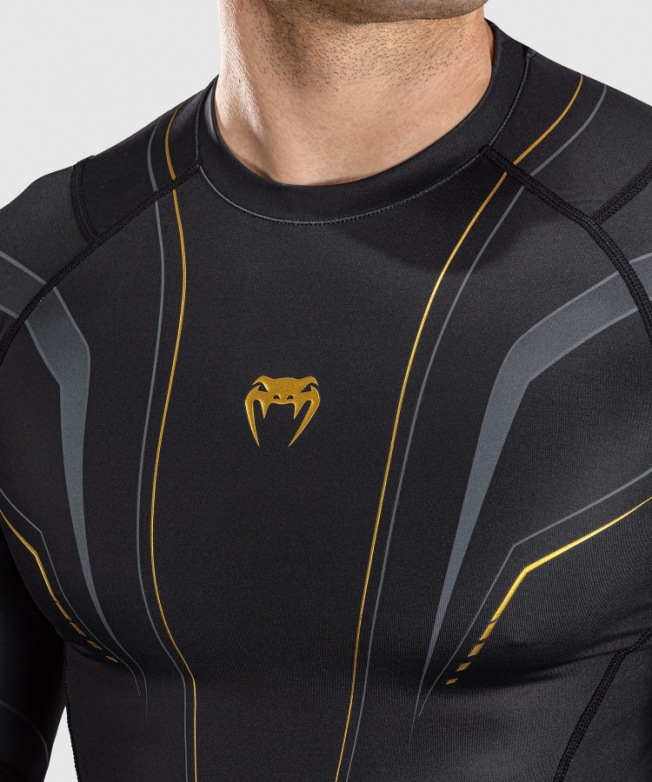 Рашгард Venum Streamline LS - Black/Gold | Фото 5