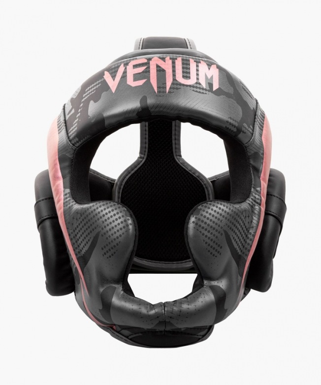 Боксерский шлем Venum Elite - Black/Pink Gold