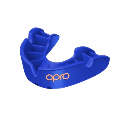 Боксерская капа взрослая Opro Self-Fit Bronze - Blue