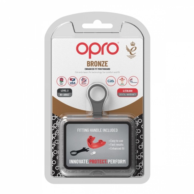 Боксерская капа взрослая Opro Self-Fit Bronze - Red | Фото 1