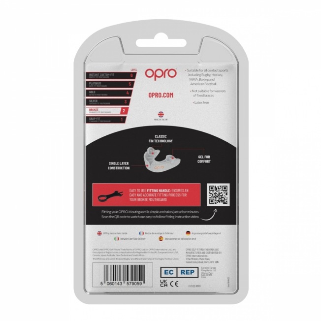 Боксерская капа взрослая Opro Self-Fit Bronze - White | Фото 2