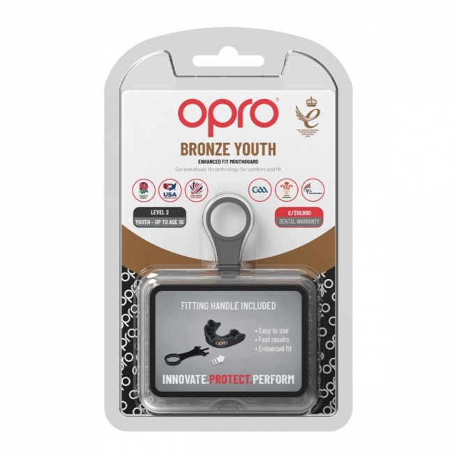 Детская боксерская капа Opro Self-Fit Bronze - Black | Фото 1