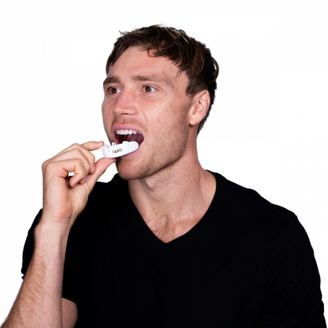 Детская боксерская капа Opro Self-Fit Bronze - White | Фото 4