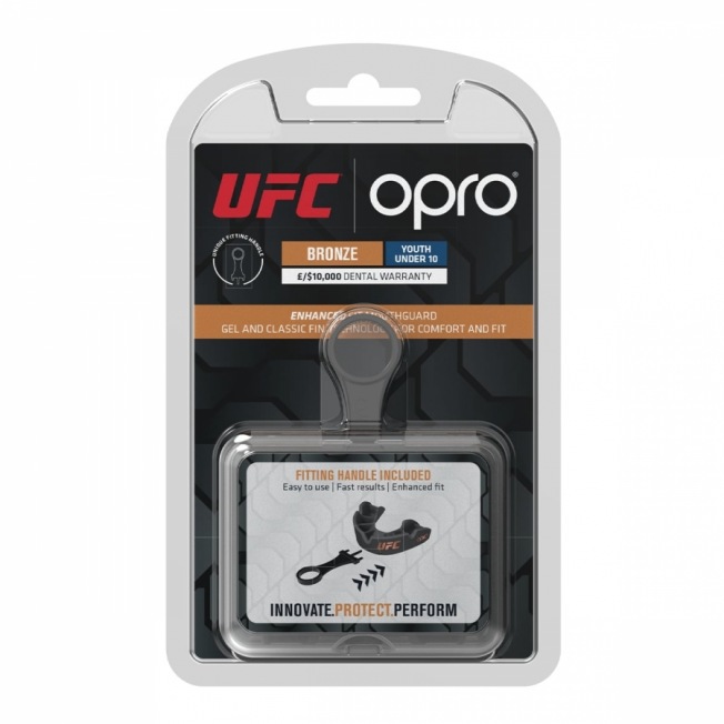Детская боксерская капа Opro Self-Fit Bronze UFC - Black | Фото 3