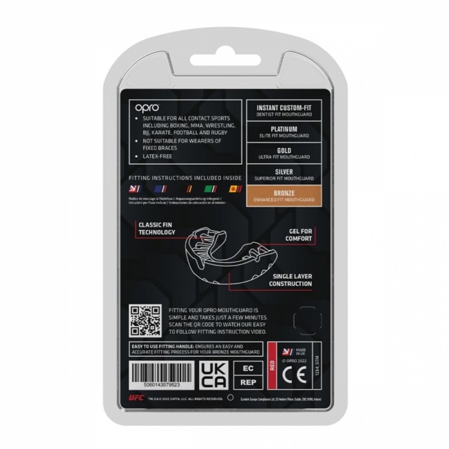 Детская боксерская капа Opro Self-Fit Bronze UFC - Red | Фото 3