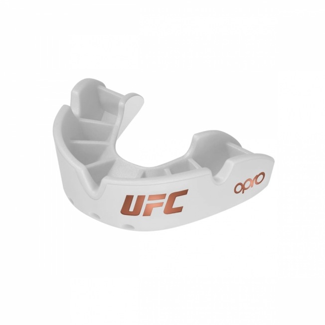 Детская боксерская капа Opro Self-Fit Bronze UFC - White