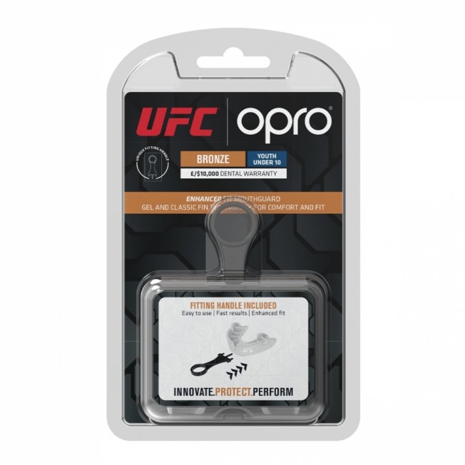 Детская боксерская капа Opro Self-Fit Bronze UFC - White | Фото 3