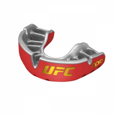 Боксерская капа взрослая Opro Self-Fit Gold UFC - Red/Silver
