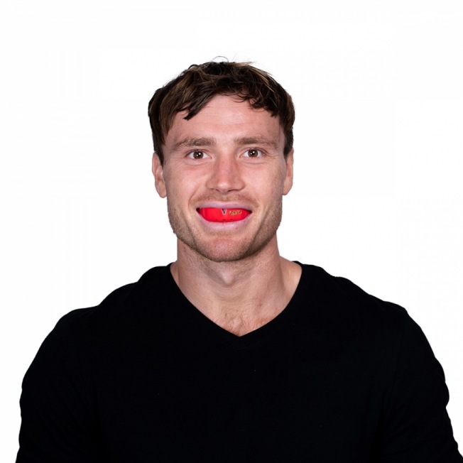 Боксерская капа взрослая Opro Self-Fit Gold - Red/Pearl | Фото 4