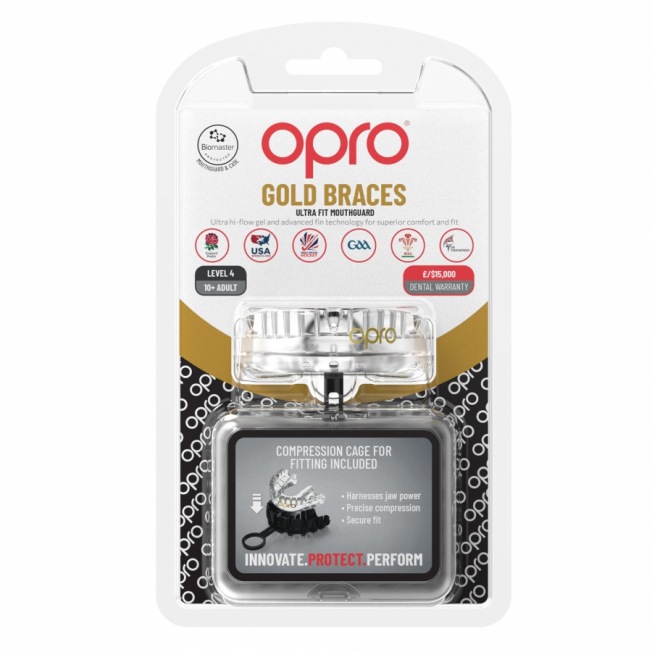 Боксерская капа для брекетов Opro Self-Fit Gold Braces - Clear | Фото 1