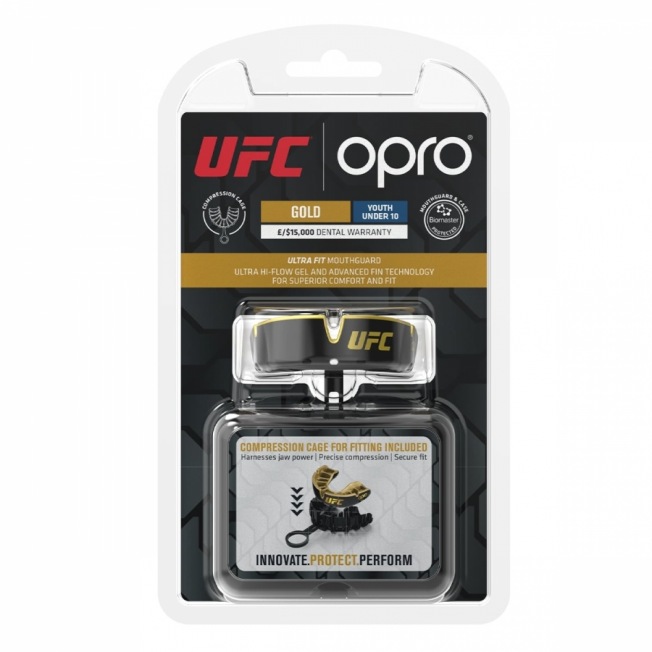 Детская боксерская капа Opro Self-Fit Gold UFC - Black/Gold | Фото 2