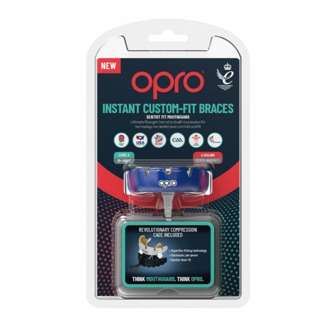 Боксерская капа для брекетов Opro Instant Custom Braces - Dark Blue/Gold | Фото 1