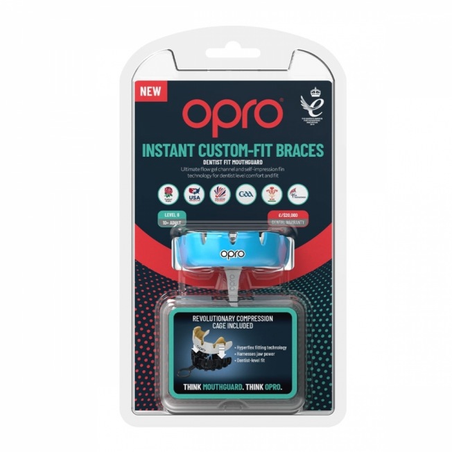 Боксерская капа для брекетов Opro Instant Custom Braces - Sky Blue/White | Фото 1