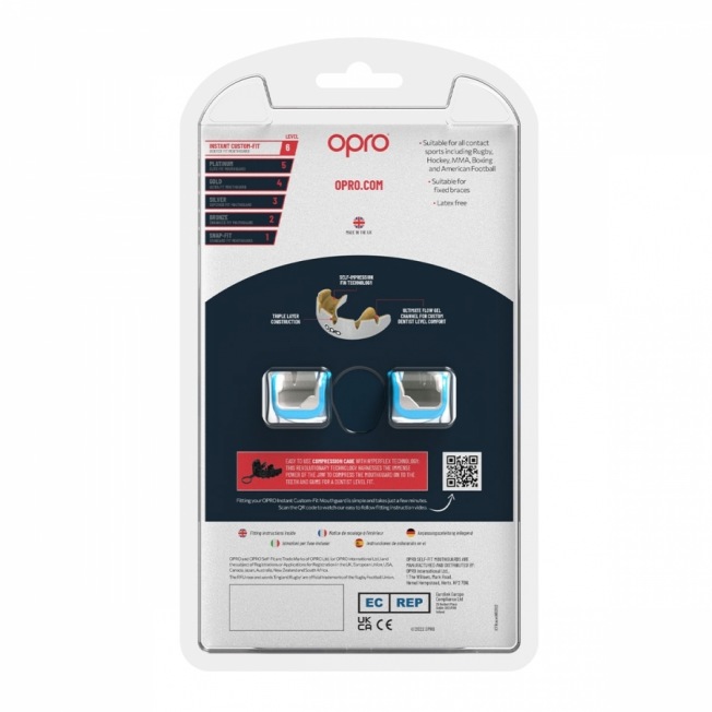 Боксерская капа для брекетов Opro Instant Custom Braces - Sky Blue/White | Фото 2