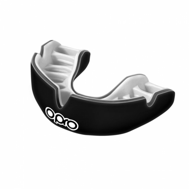 Детская боксерская капа OPRO Instant Custom-Fit - Black/White