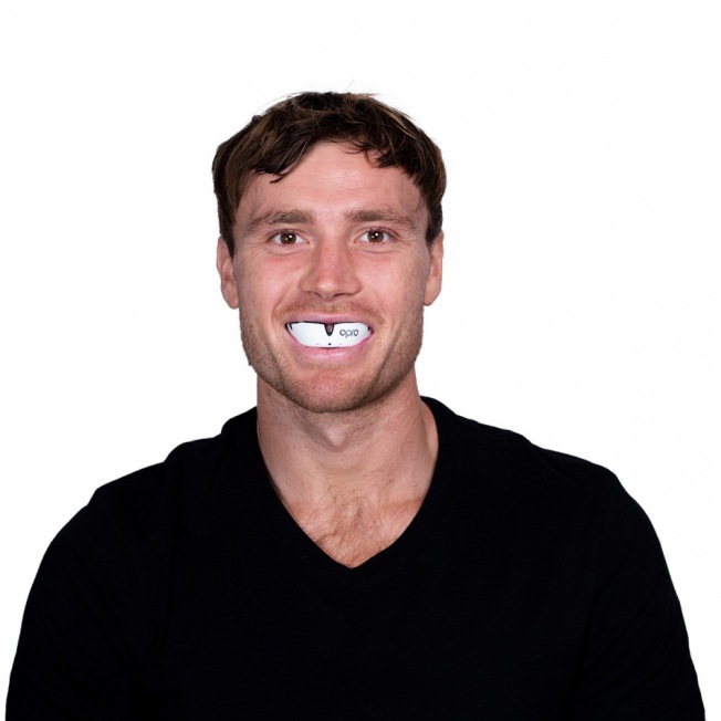 Боксерская капа взрослая Opro Self-Fit Silver - White/Black | Фото 3