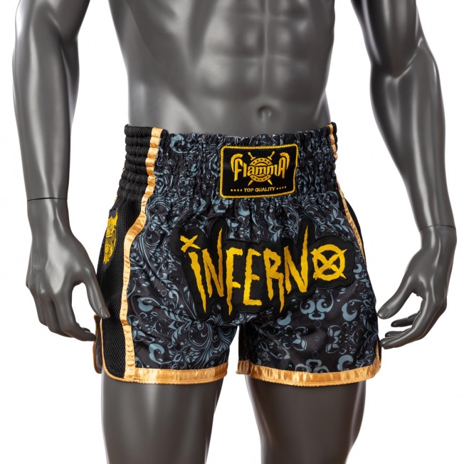 Тайские шорты Flamma Inferno - Black | Фото 1