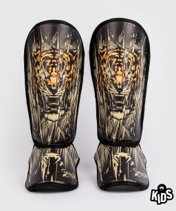 Детские шингарды Venum Tiger - Black/Neon Orang