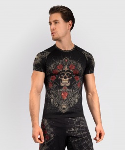 Рашгард Venum Santa Muerte 5.0 SS - Deep Black/Gold