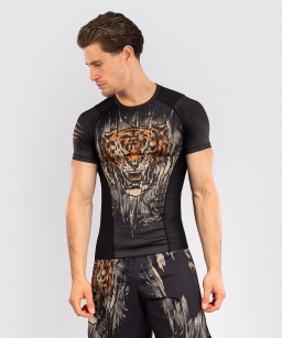 Рашгард Venum Tiger SS - Black/Neon Orange
