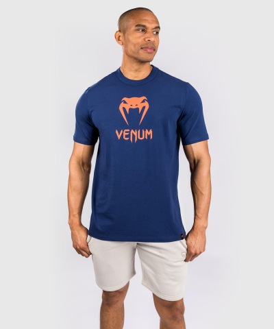 Футболка Venum Classic - Navy Blue/Orange