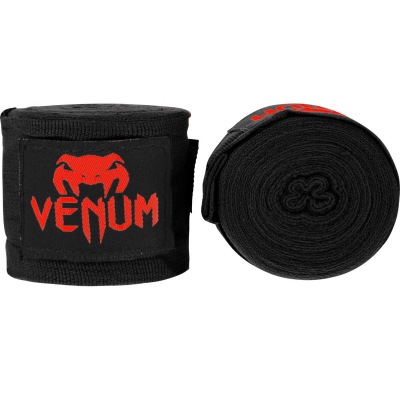 Бинты боксерские Venum Kontact - Black/Red (4m)